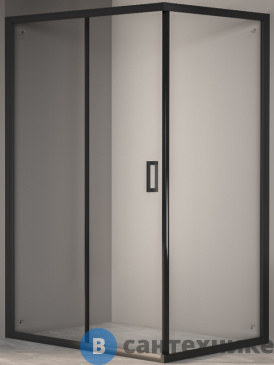 картинка Душевой уголок RGW PA-245B чёрный/Прозрачное/6 мм 90*100*190 (410824590-14), без поддона