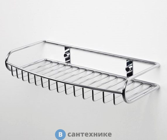 Полка WasserKRAFT K-1411 металлическая прямая нержавеющая сталь AISI 304, хромоникелевое покрытие