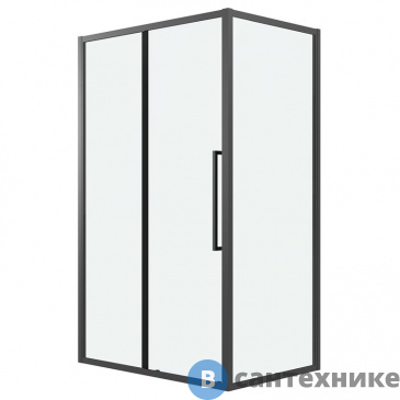 картинка Душевое ограждение Grossman Cosmo 120.K33.02.1180.21.00 (110*80*195) черный матовый, стекло прозрачное, без поддона