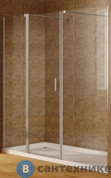 картинка Душевая дверь Aquanet Cinetic 200, прозрачное стекло (AE12-N-120H190U-CT + AE12-F-80H190U-CT) (254243)