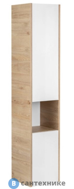 Пенал Aquanika QUADRO 150 AQQ3030150RU71 подвесной /30х30х150/ (дуб давос/белый)