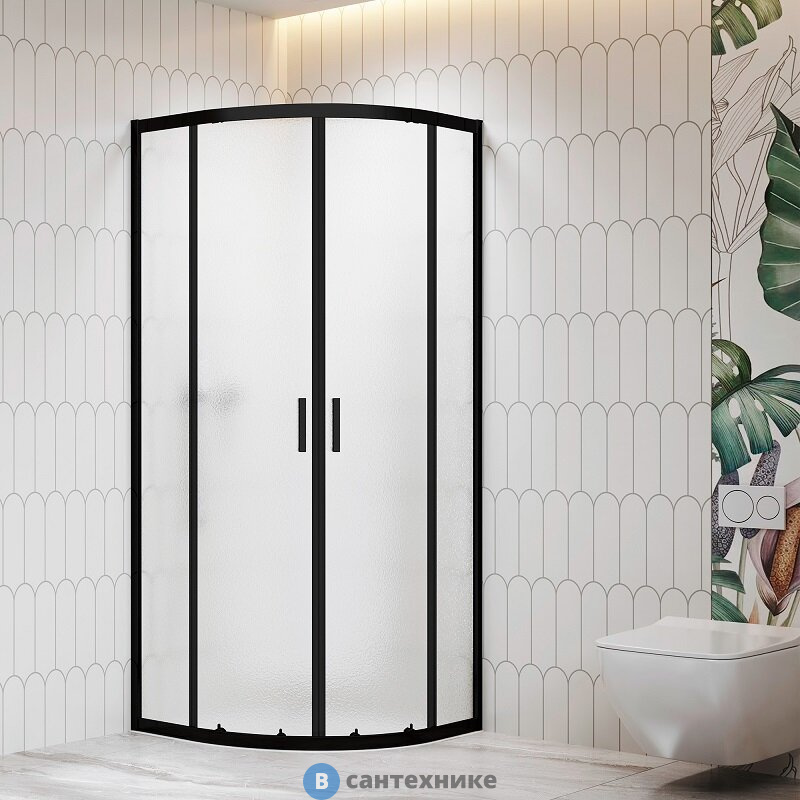 Душевой уголок RGW CL-56B 80*80*195 чёрный/ Cora (06095688-44), без поддона