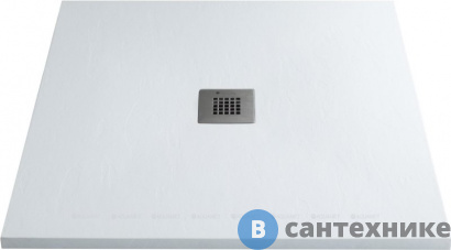 картинка Душевой поддон Aquanet Pleasure 001.1B 1000х1000х30мм, крышка из нерж, без сифона, чёрный камень (258889)