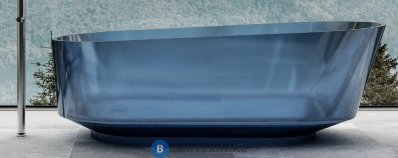 Ванна ABBER Kristall AT9706Saphir 170х80 прозрачная синяя