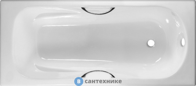 Чугунная ванна Byon B15 160x75x42 с ручками (без ножек)