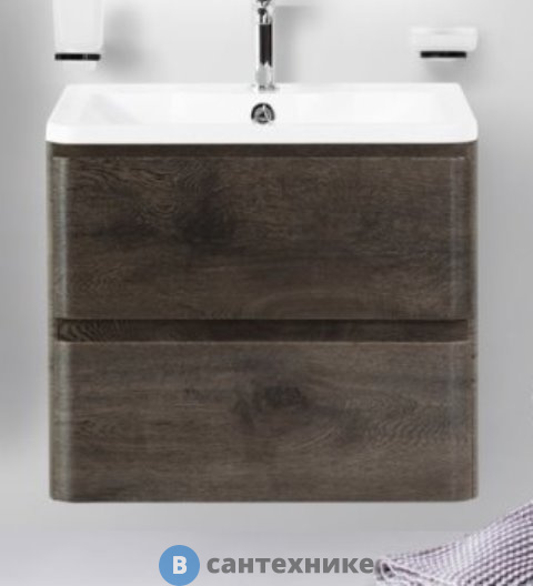 Тумба под раковину BelBagno ALBANO подвесная с двумя выкатными ящиками, Robere Nature Grigio, 600x450x500 (ALBANO-600-2C-SO-RNG)