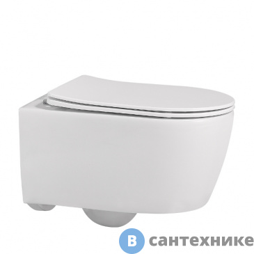 картинка Унитаз подвесной ABBER Bequem AC1104 белый, безободковый, сиденье микролифт