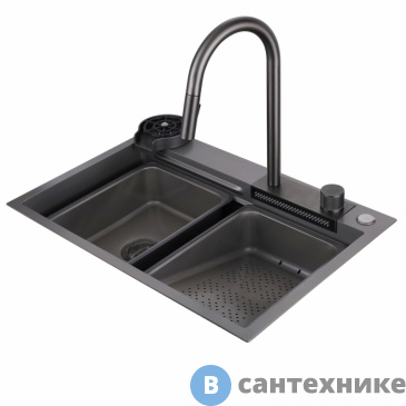 картинка Кухонная мойка ABBER Wasser Kreis AF2194NG 68х46, никель