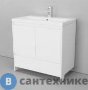 Тумба с раковиной Velvex Klaufs 80.2D.1Y напольная (белый) (tnKLA.80.2D.1Y-616.216)