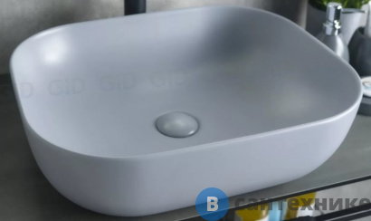 картинка Раковина накладная GID-ceramic Gm1302 серый матовый (500х400х140)