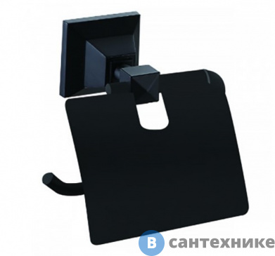 картинка Бумагодержатель AZARIO ALTRE с крышкой, чёрный матовый (AZ-96010B)