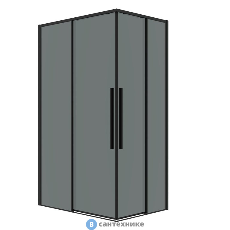 Душевое ограждение Grossman Galaxy 300.K33.01.1090.21.10 (100*90*195) черный матовый, стекло тонированное, без поддона