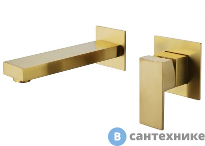 картинка Смеситель ABBER Daheim AF8212G для раковины скрытого монтажа, золото матовое