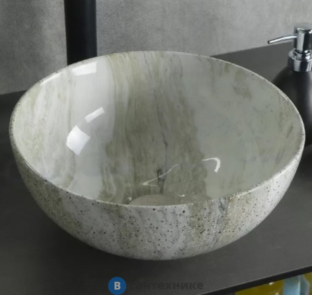 Раковина накладная GID-ceramic Mnc487 под камень глянцевый (320х320х140)