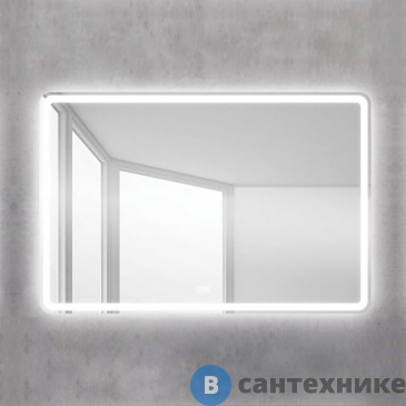 картинка Зеркало BelBagno SPC-MAR-1000-600-LED-TCH-WARM со встроенным светильником, сенсорным выключателем и подогревом, 1000x30x600