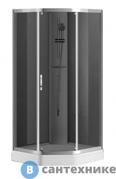 картинка Душевая кабина AZARIO DENVER AZ-N10806 900*900*(2000+150) серое стекло, профиль хром (AZ-N10806 900 GREY)