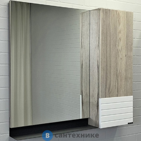 Зеркало-шкаф Comforty Страсбург-90 дуб дымчатый