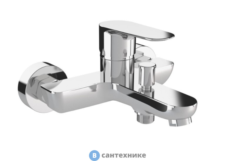 Смеситель AZARIO LEYA для ванны с коротким изливом, хром (AZ-15920501)