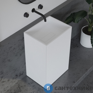 картинка Раковина ABBER Stein AS2503-H отдельностоящая белая матовая