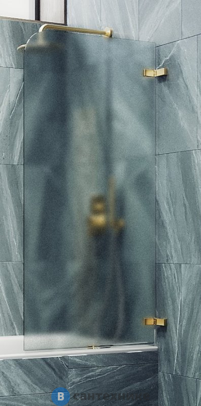 Шторка для ванны поворотная на петлях MaybahGlass 1400*405 Стекло 6 мм Сатин (MGV-648-3)