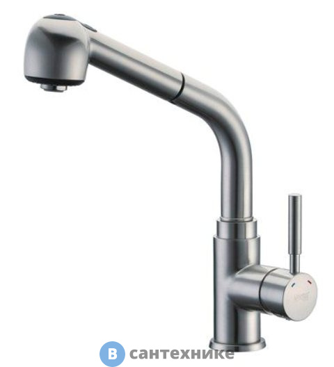 Смеситель WasserKRAFT Wern 4266  для кухни с выдвижной лейкой латунь, покрытие «матовый хром»