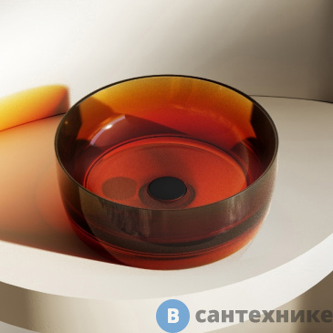 картинка Раковина ABBER Kristall AT2804Opal, накладная прозрачная, коричневый