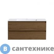 Тумба под раковину Vincea Luka 1000 подвесная, 2 выкатных ящика soft-close, T.Oak (VMC-2L100TO)