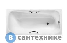 Ванна чугунная WOTTE Start УР 1600х750 c отверстиями для ручек (БП-00000002), без ножек и ручек