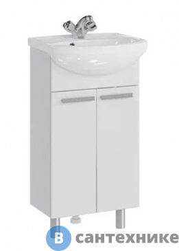 картинка Тумба под раковину Ирлен ЛАУРА-45 Пвх 2 двери (под ум. Дора-45) белая /137490/