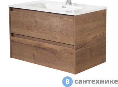 картинка Тумба BelBagno KRAFT 100 со столешницей и накладной раковиной подвесная, kraft100rt-kepmno-1346-set