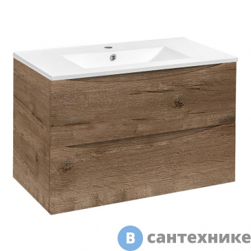 картинка Тумба под раковину Vincea Mia 800 подвесная, 2 выкатных ящика soft close, V.Oak (VMC-2MC800VO)