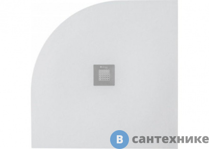 картинка Душевой поддон Hidronatur ATQ-90x90U-W Pleasure 900х900х30мм слив крышка белый камень