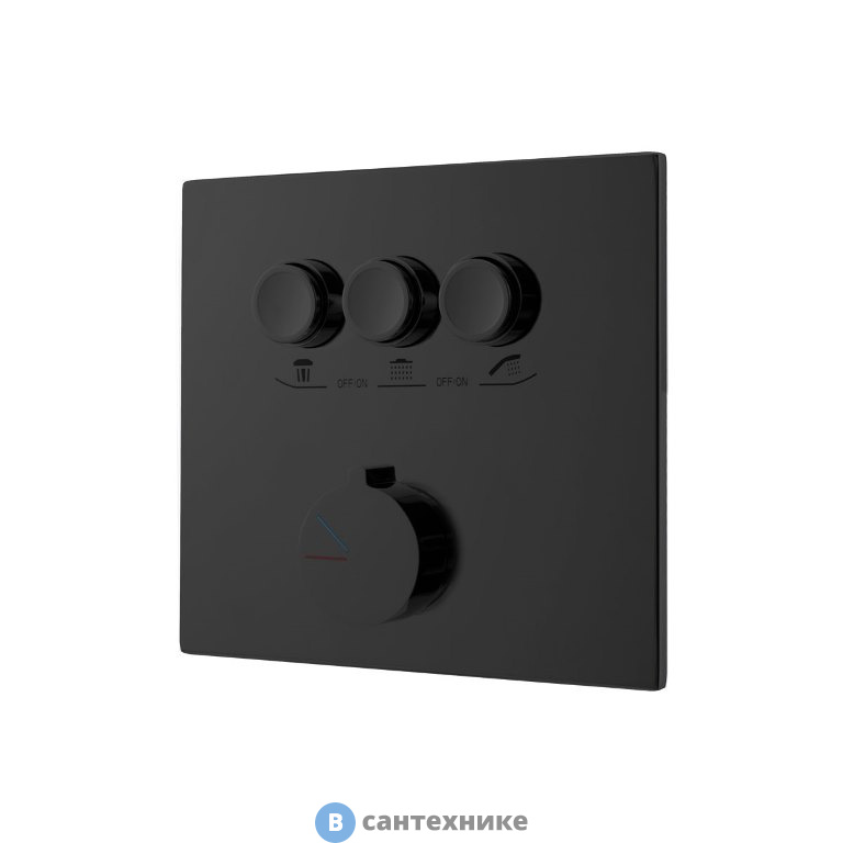 Встраиваемый смеситель Vincea VSCV-431MB для душа трехфункциональный, черный