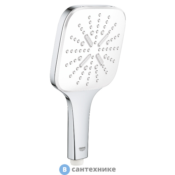 Душевая лейка Grohe 26551LS0 RAINSHOWER SMARTACTIVE 130 CUBE 3 режима (белая луна)