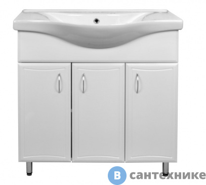 картинка Тумба Loranto Коралл-80 (800*860*460) с раковиной Basic 80 (CS00070578)