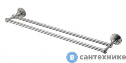 картинка Штанга для полотенец WasserKRAFT Ammer K-7040 двойная металл, покрытие "матовый хром"