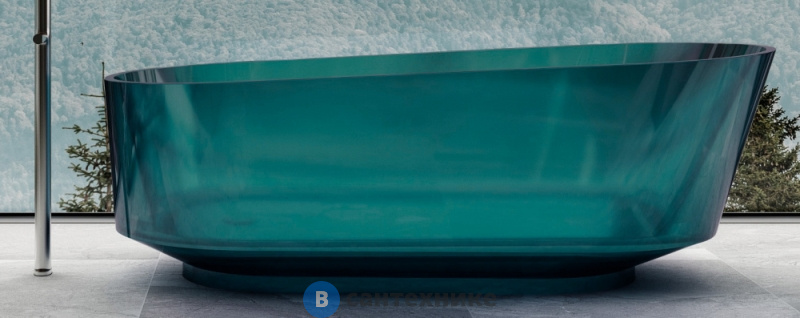 Ванна ABBER Kristall AT9706Aquamarin 170х80 прозрачная бирюзовая