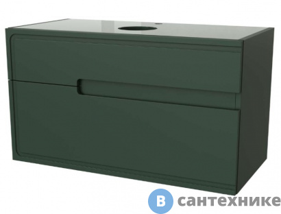 картинка Тумба под раковину Taliente TA-MBC-100PS-grigio verde Cevia 100, напольно-подвесная, серо-зеленый матовый, без ножек и столешницы