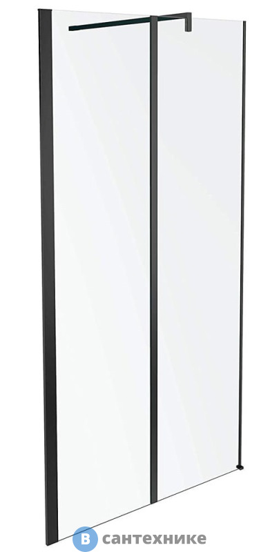 Дверь Jacob Delafon SERENITY E14W120-BLV реверсивная, 6 мм, затемненное серое стекло, профиль черный /120х190/