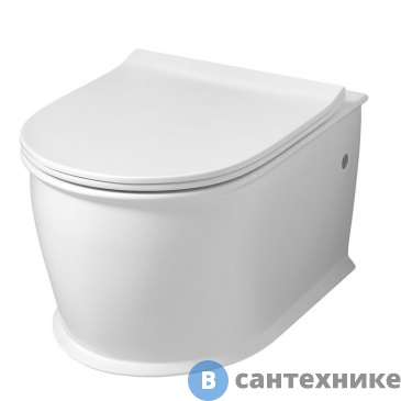 картинка Унитаз подвесной Grossman GR-4482MS Retro (545*370*360) белый матовый, с тонкой крышкой, безободковый