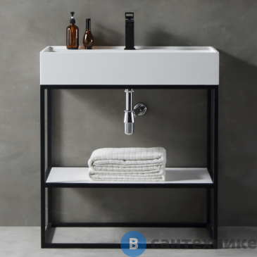 картинка Консоль с раковиной ABBER Stein AS2630 напольная, белая матовая