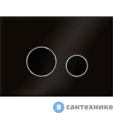 картинка Смывная клавиша KK-POL SPP/163/0/K Vitrum Grande V1 Orbis, стекло (чёрный/ хром/ чёрный)