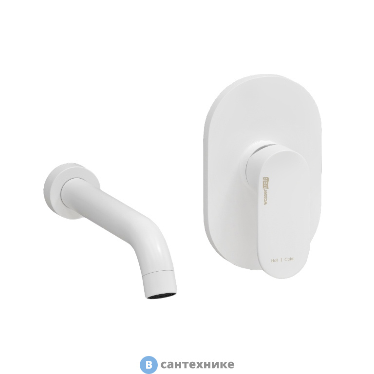 Смеситель WasserKRAFT A85593 встраиваемый набор для раковины, белый Soft-touch