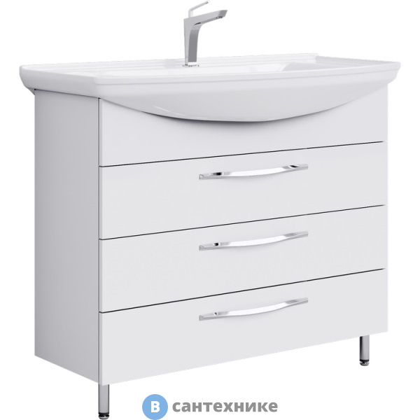 Тумба под раковину Aqwella ALLEGRO 105,5 Agr.01.10/3 (напольная, белый)