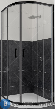 картинка Душевой уголок RGW CL-54-B 90*90*185 полукруг/чёрный/прозрачное/5 мм (32095499-14) без поддона