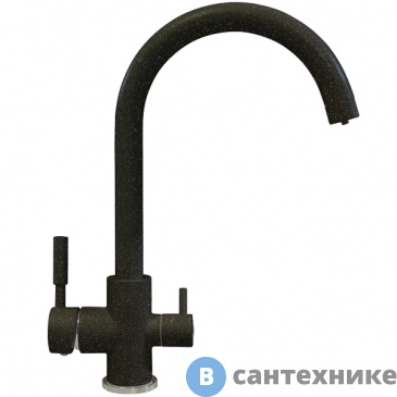 картинка Смеситель Polygran Элара Дуо 627666 кухонный №16 чёрный