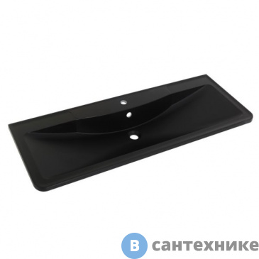 картинка Раковина BelBagno BB1200/455-LV-ART-ALR-NERO из искусственного камня, чёрная матовая, 1200х455х145