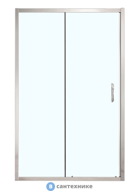 Душевая дверь AZARIO AZ-ND6121 MILTON (раздвижная) 1200*2000 , стекло прозрачное 6 мм, профиль серебро