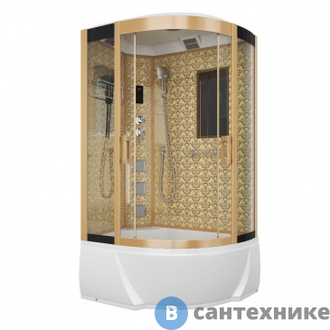 картинка Душевая кабина Niagara NG-7712GL (800x1200х2150) высокий поддон стенки золото 