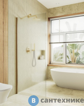 картинка Душевая перегородка в профиле MaybahGlass 1950*890 стекло 8 мм сатинбронза (MGD-690-3ш)